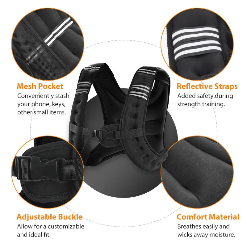 ProForm 12LB Weighted Vest – Reflective, Breathable & Built for Performance