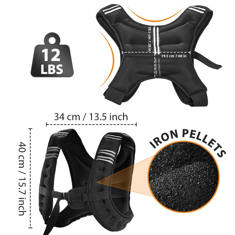 ProForm 12LB Weighted Vest – Reflective, Breathable & Built for Performance