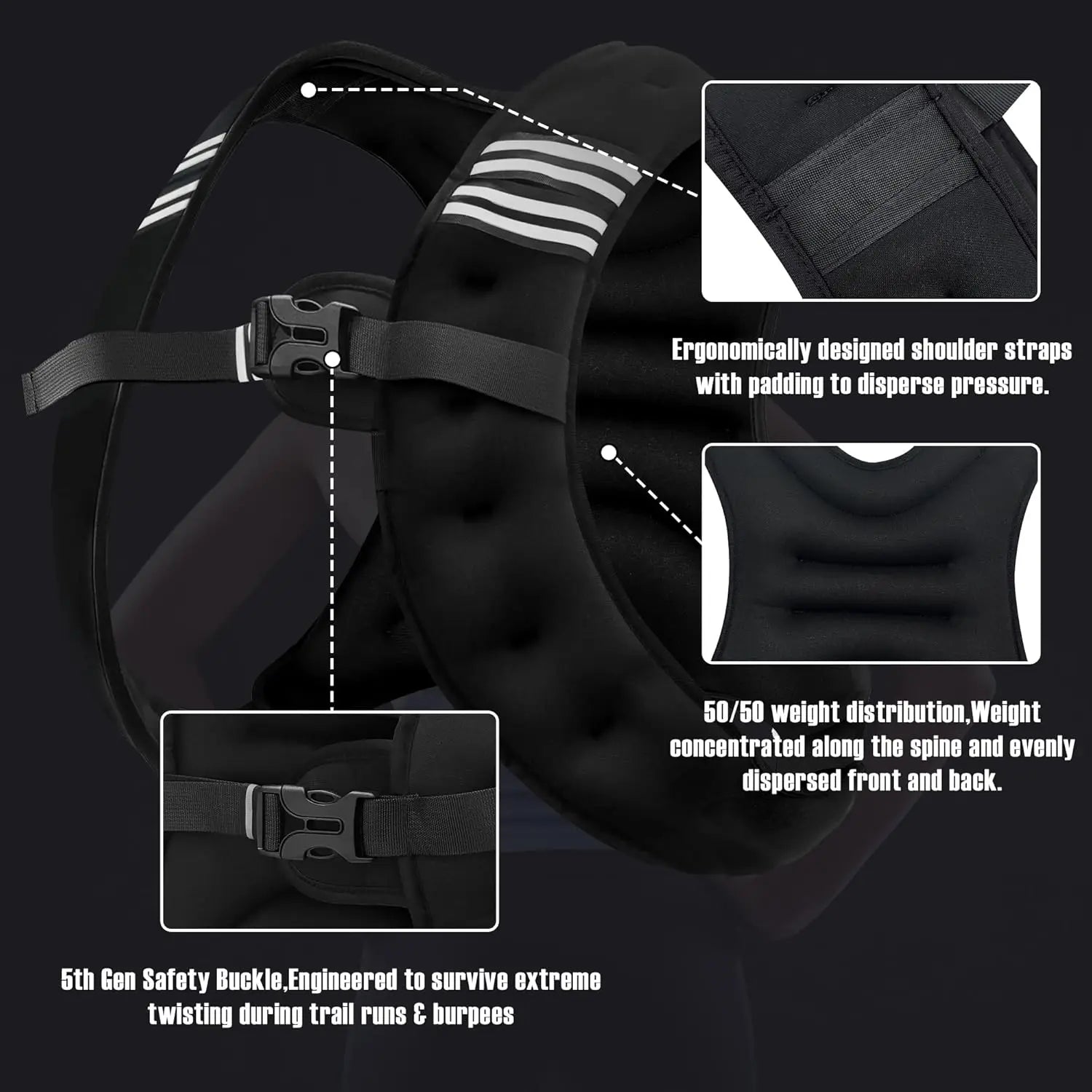 ProForm 12LB Weighted Vest – Reflective, Breathable & Built for Performance